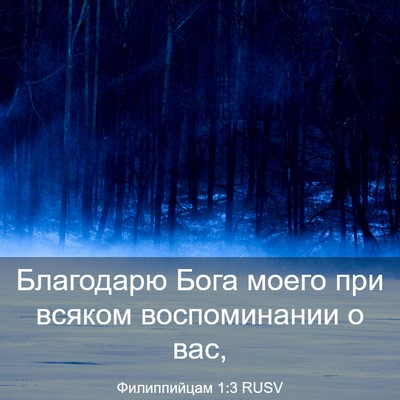 Picture 03 - Филиппийцам 1:3 RUSV - Благодарю Бога моего при - Bible Verse Picture