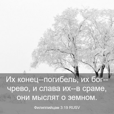Picture 03 - Филиппийцам 3:19 RUSV - Их конец--погибель, их - Bible Verse Picture