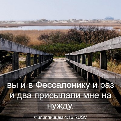 Picture 03 - Филиппийцам 4:16 RUSV - вы и в Фессалонику и раз и - Bible Verse Picture