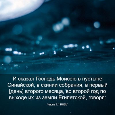 Picture 03 - Числа 1:1 RUSV - И сказал Господь Моисею в - Bible Verse Picture