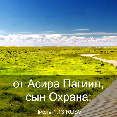 Picture 03 - Числа 1:13 RUSV - от Асира Пагиил, сын - Bible Verse Picture