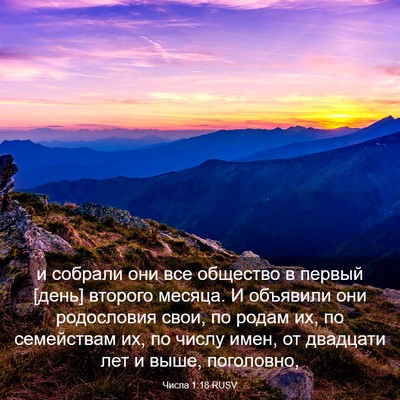 Picture 03 - Числа 1:18 RUSV - и собрали они все общество - Bible Verse Picture