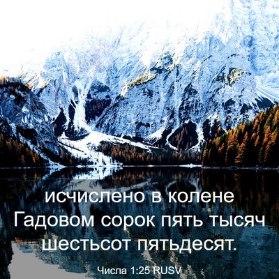 Picture 03 - Числа 1:25 RUSV - исчислено в колене Гадовом - Bible Verse Picture