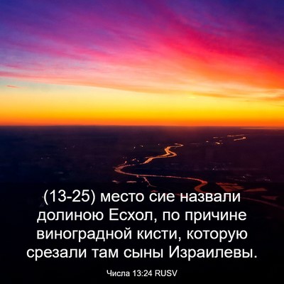 Picture 03 - Числа 13:24 RUSV - (13-25) место сие назвали - Bible Verse Picture