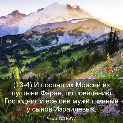 Picture 03 - Числа 13:3 RUSV - (13-4) И послал их Моисей из - Bible Verse Picture