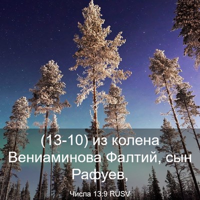 Picture 03 - Числа 13:9 RUSV - (13-10) из колена Вениаминова - Bible Verse Picture