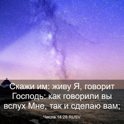 Picture 03 - Числа 14:28 RUSV - Скажи им: живу Я, говорит - Bible Verse Picture