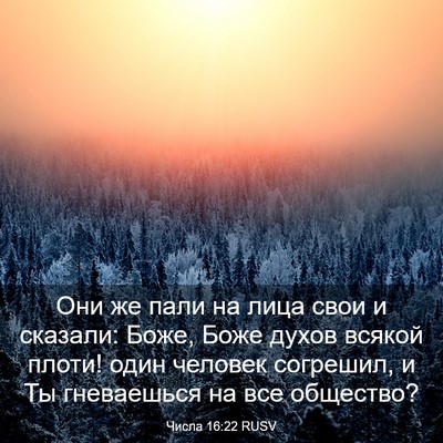 Picture 03 - Числа 16:22 RUSV - Они же пали на лица свои и - Bible Verse Picture