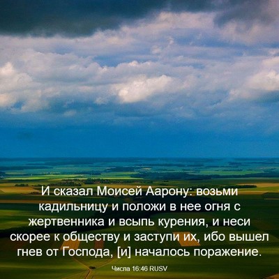 Picture 03 - Числа 16:46 RUSV - И сказал Моисей Аарону: - Bible Verse Picture