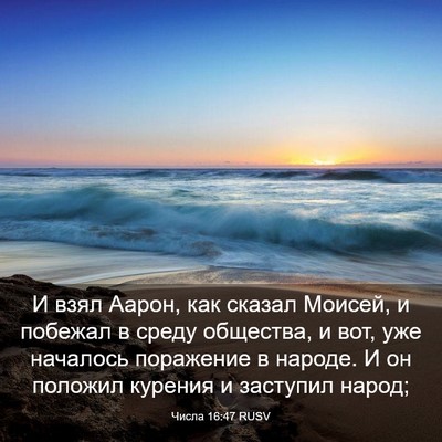 Picture 03 - Числа 16:47 RUSV - И взял Аарон, как сказал - Bible Verse Picture