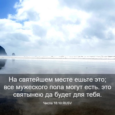 Picture 03 - Числа 18:10 RUSV - На святейшем месте ешьте - Bible Verse Picture