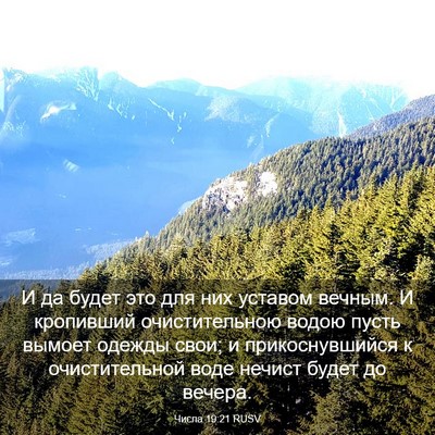 Picture 03 - Числа 19:21 RUSV - И да будет это для них - Bible Verse Picture