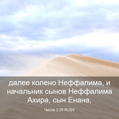 Picture 03 - Числа 2:29 RUSV - далее колено Неффалима, и - Bible Verse Picture