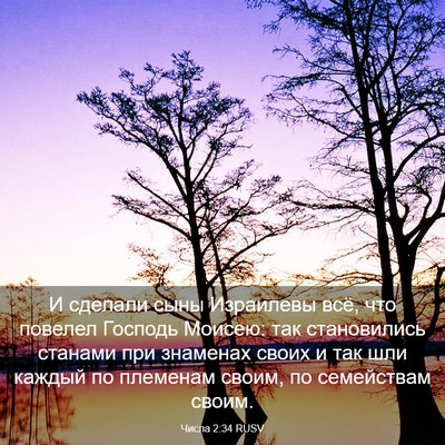 Picture 03 - Числа 2:34 RUSV - И сделали сыны Израилевы - Bible Verse Picture