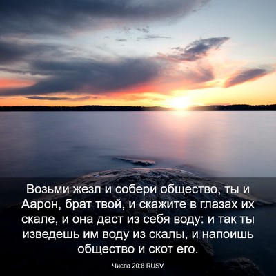 Picture 03 - Числа 20:8 RUSV - Возьми жезл и собери - Bible Verse Picture