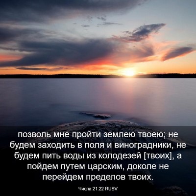 Picture 03 - Числа 21:22 RUSV - позволь мне пройти землею - Bible Verse Picture