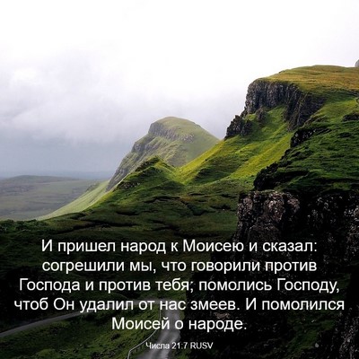 Picture 03 - Числа 21:7 RUSV - И пришел народ к Моисею и - Bible Verse Picture