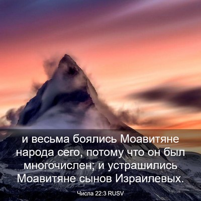 Picture 03 - Числа 22:3 RUSV - и весьма боялись Моавитяне - Bible Verse Picture