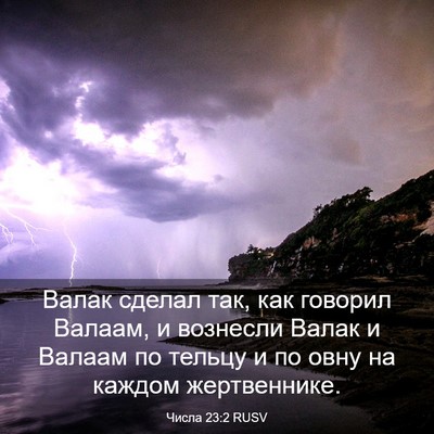 Picture 03 - Числа 23:2 RUSV - Валак сделал так, как - Bible Verse Picture