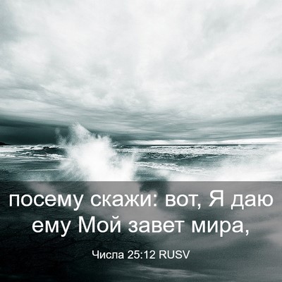 Picture 03 - Числа 25:12 RUSV - посему скажи: вот, Я даю ему - Bible Verse Picture