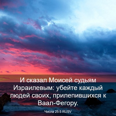 Picture 03 - Числа 25:5 RUSV - И сказал Моисей судьям - Bible Verse Picture