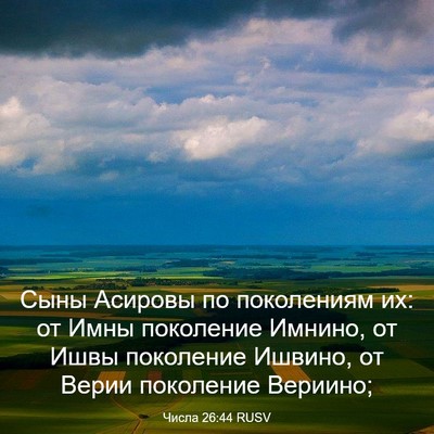 Picture 03 - Числа 26:44 RUSV - Сыны Асировы по поколениям - Bible Verse Picture
