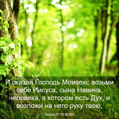 Picture 03 - Числа 27:18 RUSV - И сказал Господь Моисею: - Bible Verse Picture