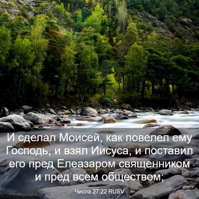 Picture 03 - Числа 27:22 RUSV - И сделал Моисей, как - Bible Verse Picture
