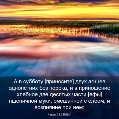 Picture 03 - Числа 28:9 RUSV - А в субботу [приносите] - Bible Verse Picture