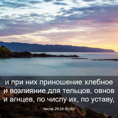Picture 03 - Числа 29:24 RUSV - и при них приношение - Bible Verse Picture