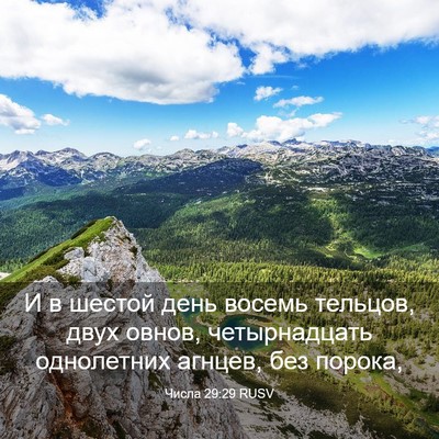 Picture 03 - Числа 29:29 RUSV - И в шестой день восемь - Bible Verse Picture