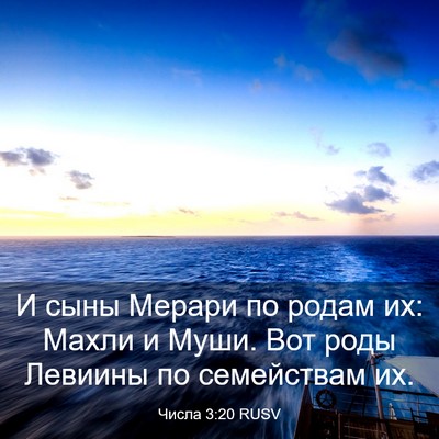 Picture 03 - Числа 3:20 RUSV - И сыны Мерари по родам их: - Bible Verse Picture