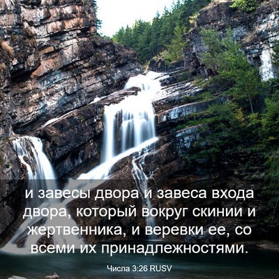 Picture 03 - Числа 3:26 RUSV - и завесы двора и завеса - Bible Verse Picture