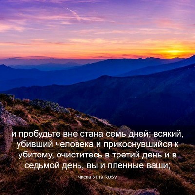 Picture 03 - Числа 31:19 RUSV - и пробудьте вне стана семь - Bible Verse Picture
