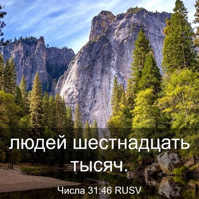 Picture 03 - Числа 31:46 RUSV - людей шестнадцать - Bible Verse Picture