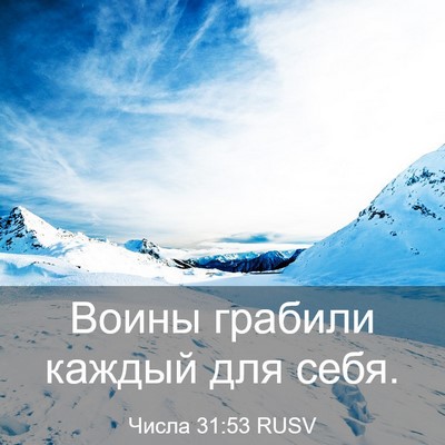 Picture 03 - Числа 31:53 RUSV - Воины грабили каждый для - Bible Verse Picture