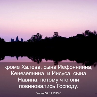 Picture 03 - Числа 32:12 RUSV - кроме Халева, сына - Bible Verse Picture