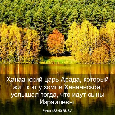 Picture 03 - Числа 33:40 RUSV - Ханаанский царь Арада, - Bible Verse Picture