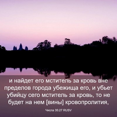 Picture 03 - Числа 35:27 RUSV - и найдет его мститель за - Bible Verse Picture