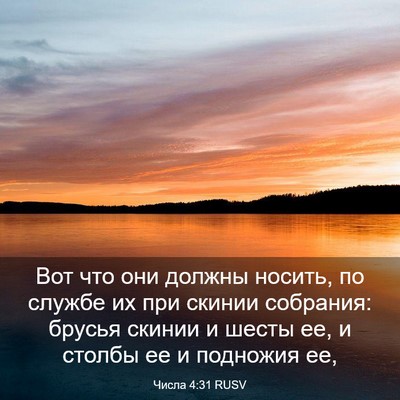 Picture 03 - Числа 4:31 RUSV - Вот что они должны носить, - Bible Verse Picture