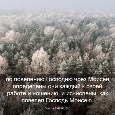 Picture 03 - Числа 4:49 RUSV - по повелению Господню чрез - Bible Verse Picture