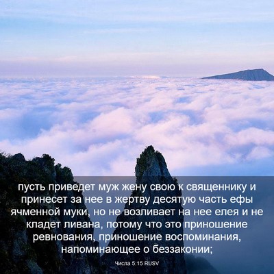 Picture 03 - Числа 5:15 RUSV - пусть приведет муж жену - Bible Verse Picture