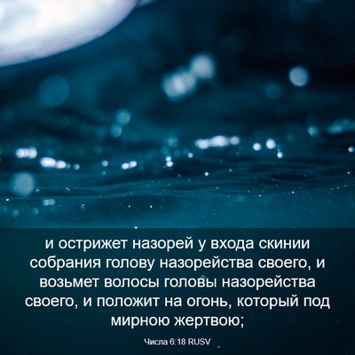 Picture 03 - Числа 6:18 RUSV - и острижет назорей у входа - Bible Verse Picture