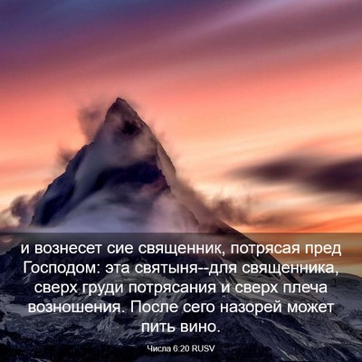 Picture 03 - Числа 6:20 RUSV - и вознесет сие священник, - Bible Verse Picture
