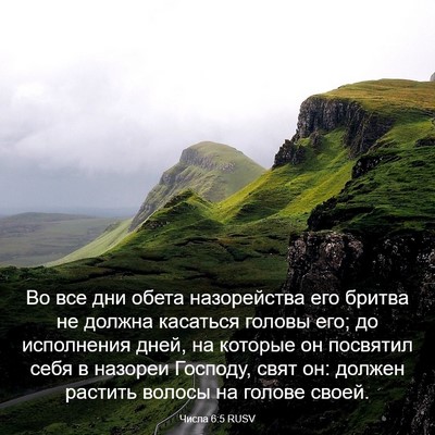 Picture 03 - Числа 6:5 RUSV - Во все дни обета - Bible Verse Picture