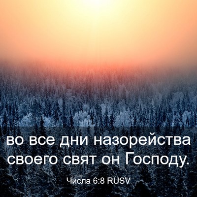 Picture 03 - Числа 6:8 RUSV - во все дни назорейства - Bible Verse Picture