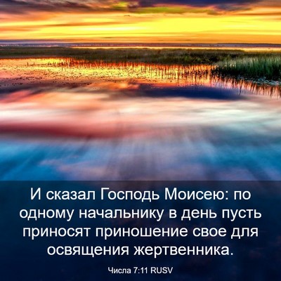 Picture 03 - Числа 7:11 RUSV - И сказал Господь Моисею: по - Bible Verse Picture