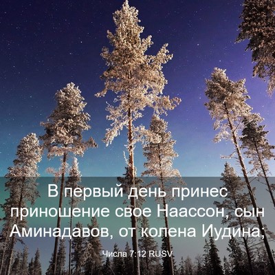 Picture 03 - Числа 7:12 RUSV - В первый день принес - Bible Verse Picture