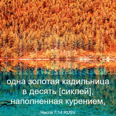 Picture 03 - Числа 7:14 RUSV - одна золотая кадильница в - Bible Verse Picture