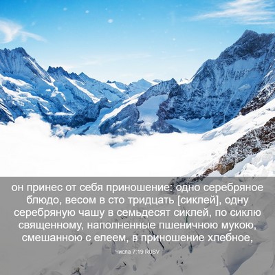 Picture 03 - Числа 7:19 RUSV - он принес от себя - Bible Verse Picture